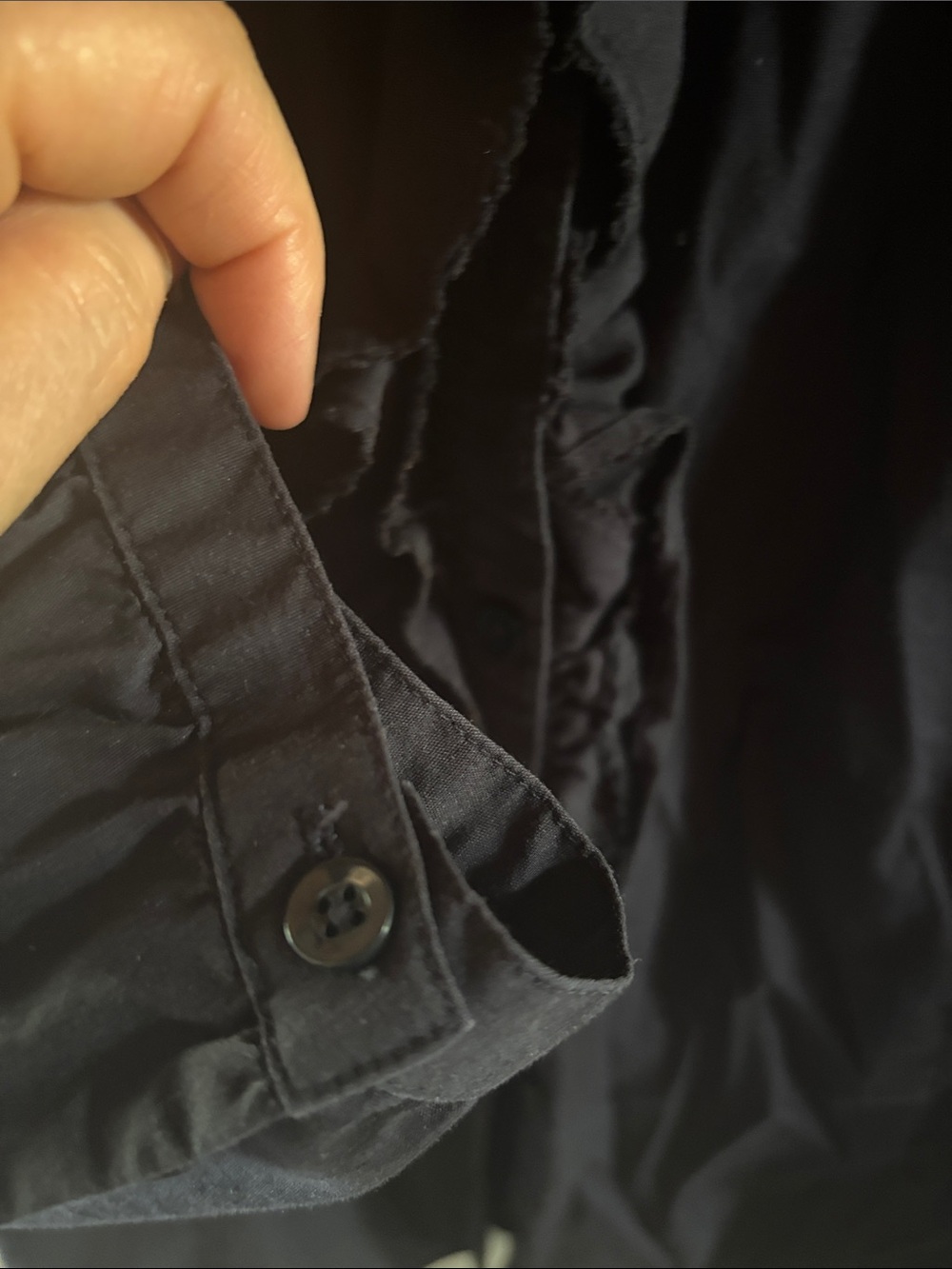 LOFT Navy Ruffle-Front Blazer Jacket - Picture 4 of 5